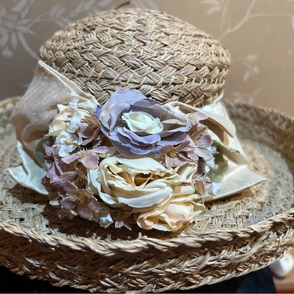 Toucan Collection Straw Hat with Flowers & Raw Silk Ribbon main image 6